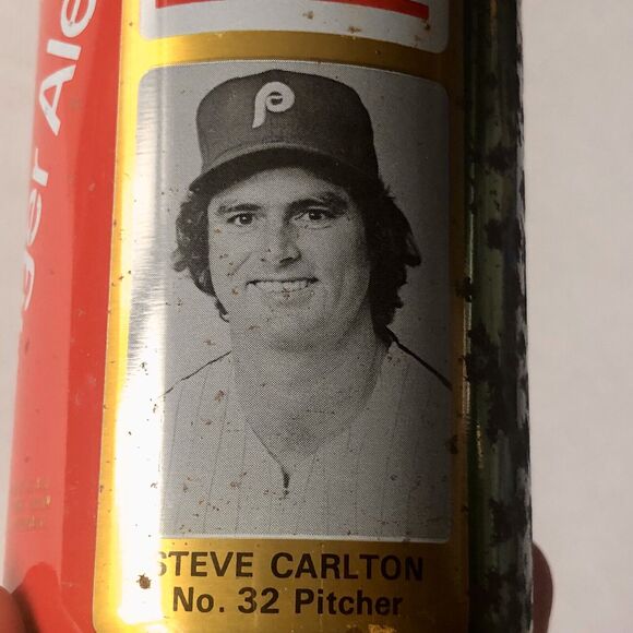 Vintage 1979 Steve Carlton Ginger Ale Can Phillies Baseball Pitcher Unopened Tab - Picture 8 of 16